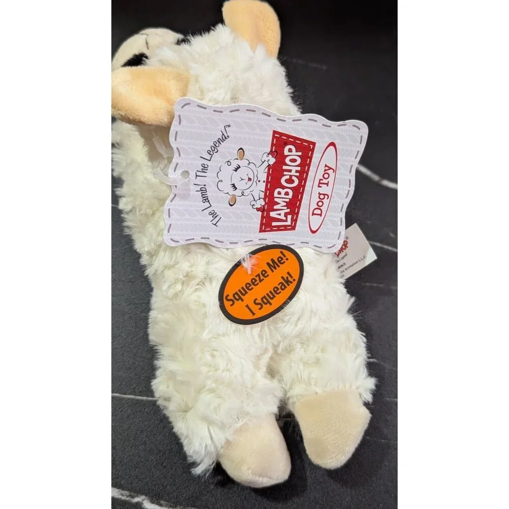 Lamb Chop Plush Dog Toy With‎ Squeaker Soft & Cuddly By DreamWorks New With Tags